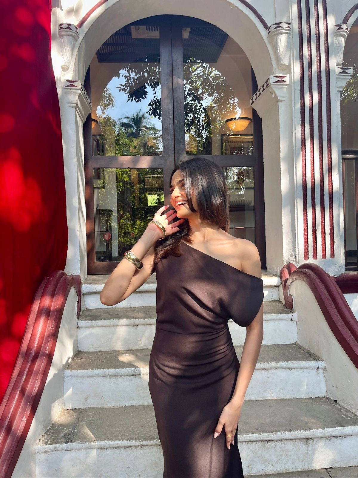 One Shoulder Drop Dress